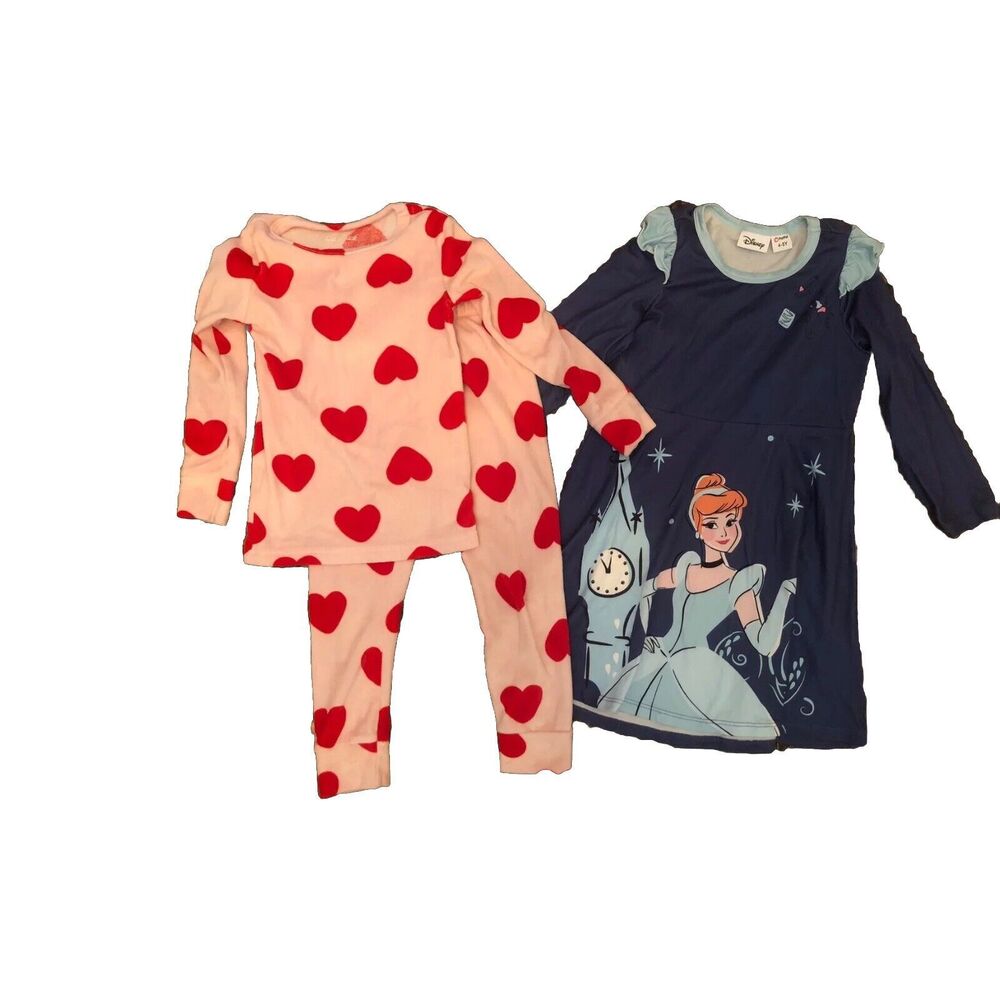 Lot of Two 4/5 Girls Pajamas Cat & Jack and Disney